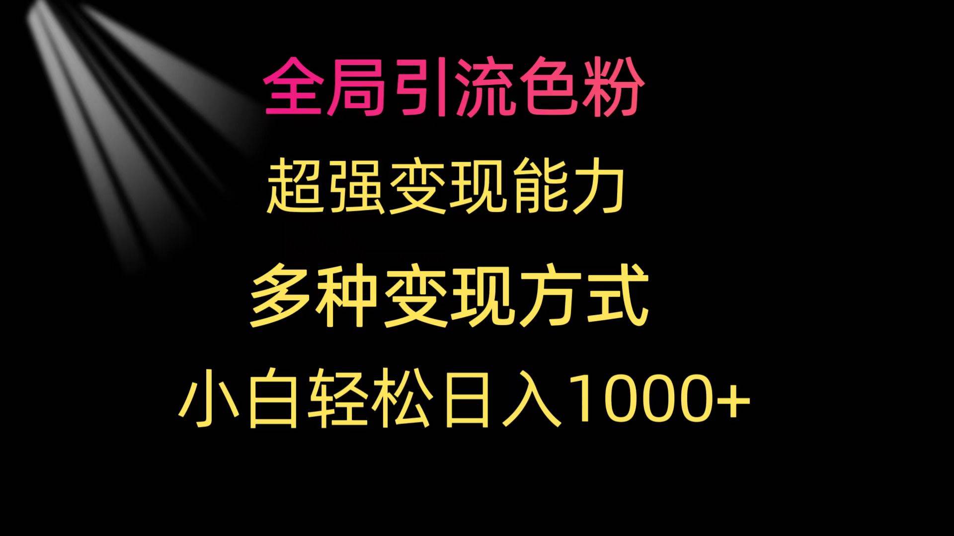 全局引流色粉 超强变现能力 多种变现方式 小白轻松日入1000+-伊恩资源网