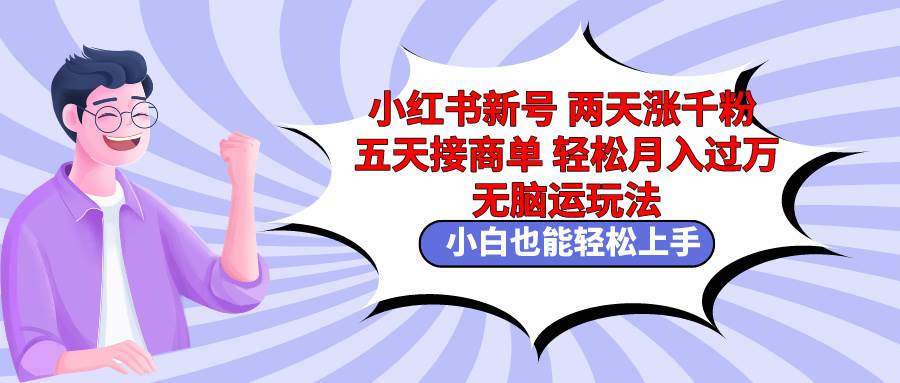 小红书新号两天涨千粉五天接商单轻松月入过万 无脑搬运玩法 小白也能轻…-伊恩资源网