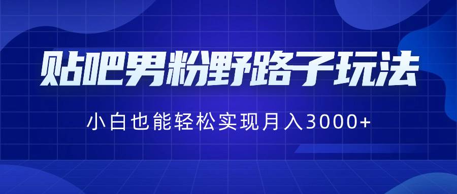 贴吧男粉野路子玩法，小白也能轻松实现月入3000+-伊恩资源网