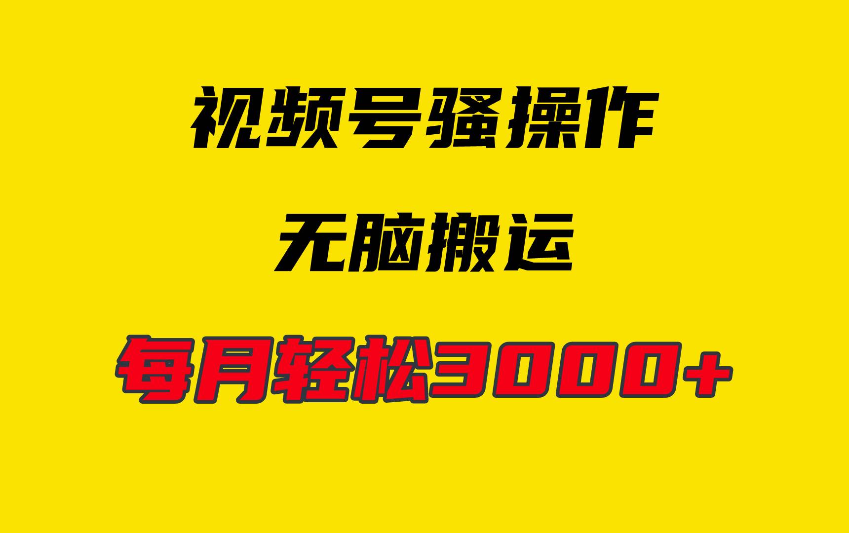 4月最新视频号无脑爆款玩法，挂机纯搬运，每天轻松3000+-伊恩资源网