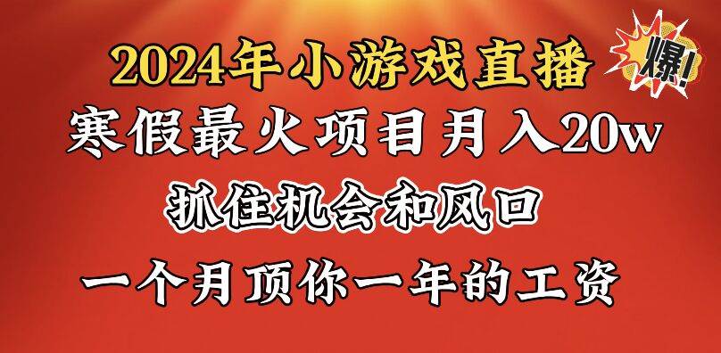 2024年寒假爆火项目，小游戏直播月入20w+，学会了之后你将翻身-伊恩资源网