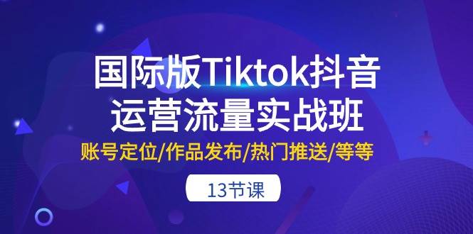 国际版Tiktok抖音运营流量实战班：账号定位/作品发布/热门推送/等等-13节-伊恩资源网