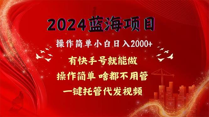 2024蓝海项目，网盘拉新，操作简单小白日入2000+，一键托管代发视频，…-伊恩资源网