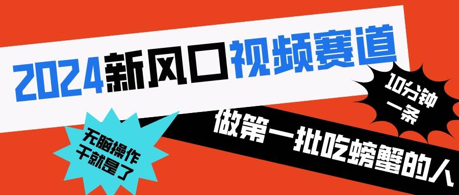 2024新风口视频赛道 做第一批吃螃蟹的人 10分钟一条原创视频 小白无脑操作1-伊恩资源网