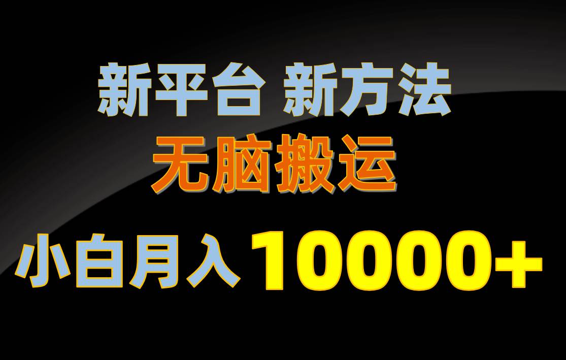 新平台新方法，无脑搬运，月赚10000+，小白轻松上手不动脑-伊恩资源网