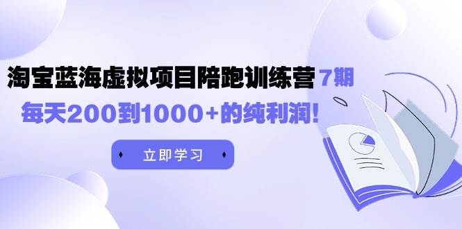 黄岛主《淘宝蓝海虚拟项目陪跑训练营7期》每天200到1000+的纯利润-伊恩资源网