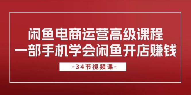 闲鱼电商运营高级课程，一部手机学会闲鱼开店赚钱（34节课）-伊恩资源网