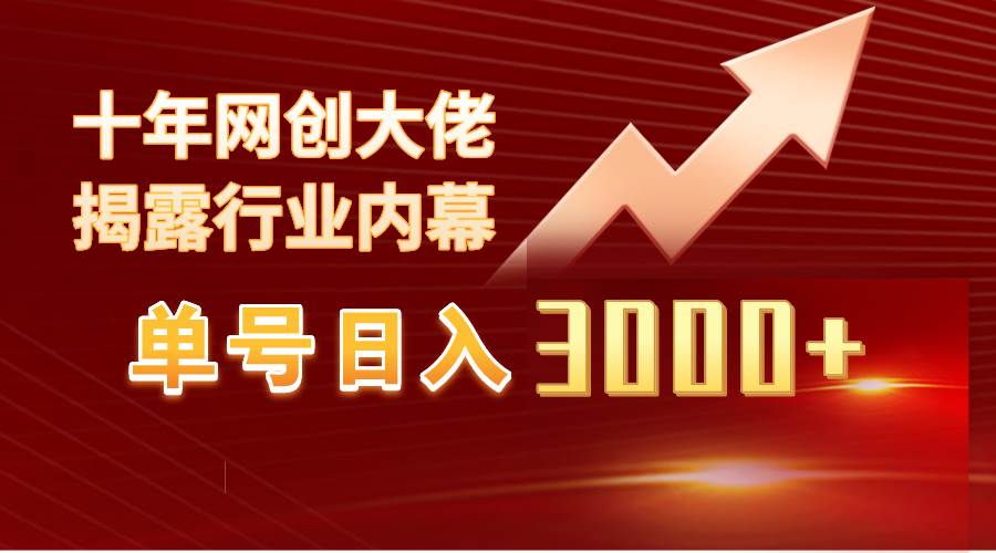 单号日入3000+，工作室内部无脑美女视频玩法，100%过原创-伊恩资源网