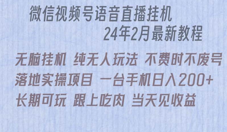 微信直播无脑挂机落地实操项目，单日躺赚收益200+-伊恩资源网