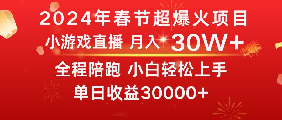 龙年2024过年期间，最爆火的项目 抓住机会 普通小白如何逆袭一个月收益30W+-伊恩资源网