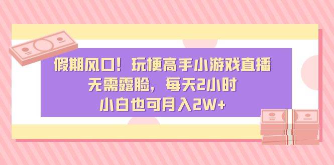 假期风口！玩梗高手小游戏直播，无需露脸，每天2小时，小白也可月入2W+-伊恩资源网