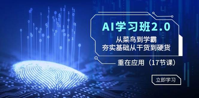 AI学习班2.0：从菜鸟到学霸，夯实基础从干货到硬货，重在应用（17节课）-伊恩资源网