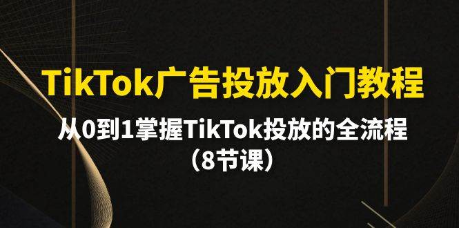TikTok广告投放入门教程，从0到1掌握TikTok投放的全流程（8节课）-伊恩资源网