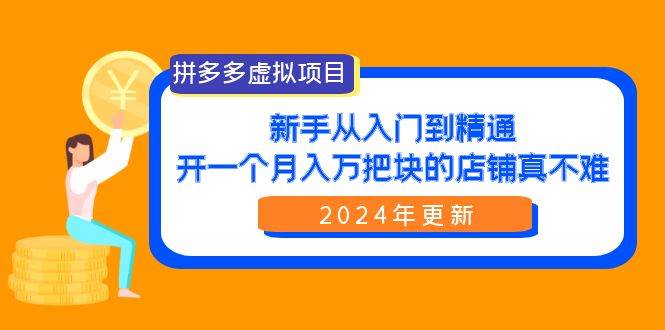 拼多多虚拟项目：入门到精通，开一个月入万把块的店铺 真不难（24年更新）-伊恩资源网