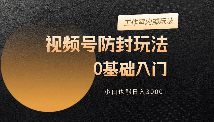 2024视频号升级防封玩法，零基础入门，小白也能日入3000+-伊恩资源网