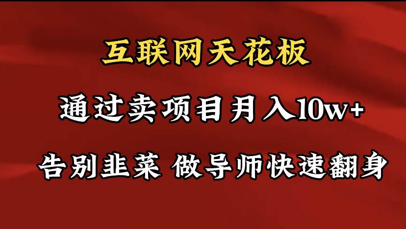 导师训练营互联网的天花板，让你告别韭菜，通过卖项目月入10w+，一定要…-伊恩资源网