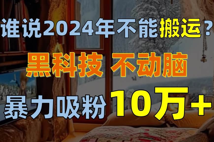 谁说2024年不能搬运？只动手不动脑，自媒体平台单月暴力涨粉10000+-伊恩资源网