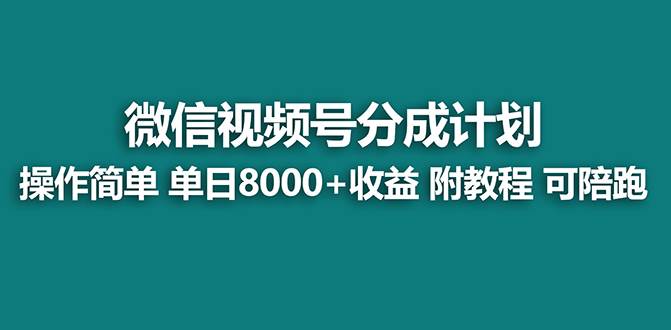 【蓝海项目】视频号分成计划最新玩法，单天收益8000+，附玩法教程-伊恩资源网