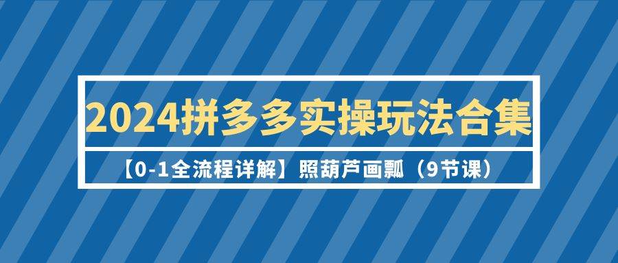 2024拼多多实操玩法合集【0-1全流程详解】照葫芦画瓢（9节课）-伊恩资源网