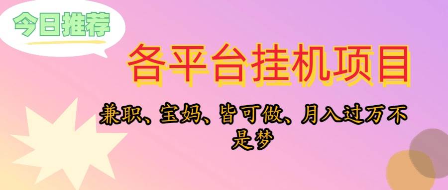 靠挂机，在家躺平轻松月入过万，适合宝爸宝妈学生党，也欢迎工作室对接-伊恩资源网