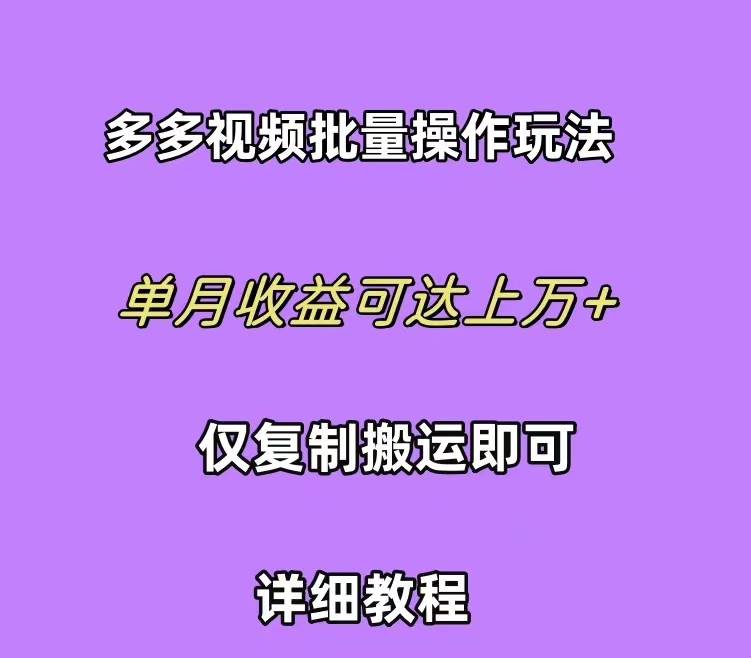 拼多多视频带货快速过爆款选品教程 每天轻轻松松赚取三位数佣金 小白必…-伊恩资源网