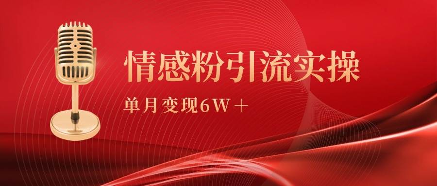 单月变现6w+，情感粉引流变现实操课-伊恩资源网