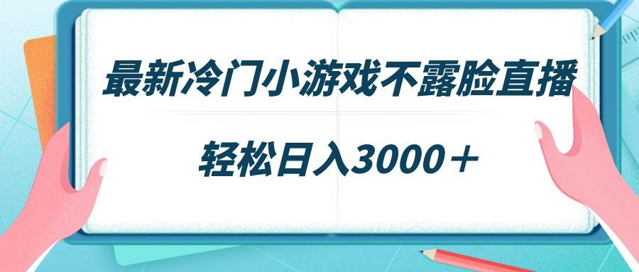 最新冷门小游戏不露脸直播，场观稳定几千，轻松日入3000＋-伊恩资源网