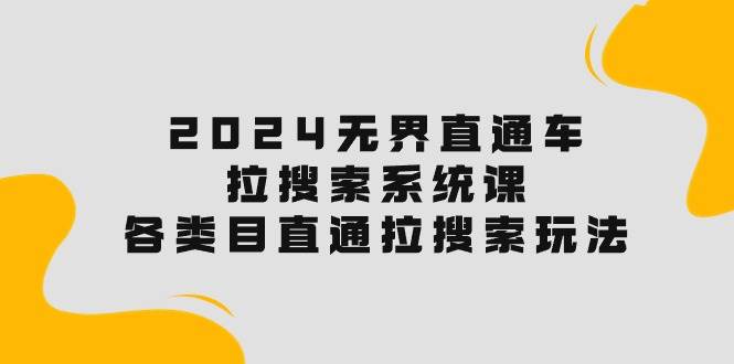 2024无界直通车·拉搜索系统课：各类目直通车 拉搜索玩法！-伊恩资源网