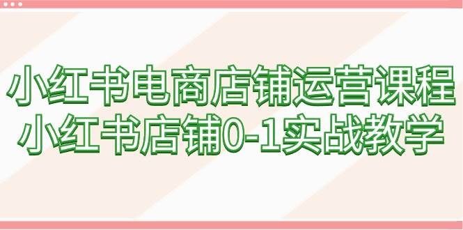 小红书电商店铺运营课程，小红书店铺0-1实战教学（60节课）-伊恩资源网