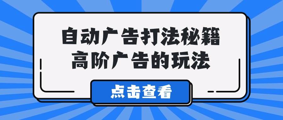 A lice自动广告打法秘籍，高阶广告的玩法-伊恩资源网