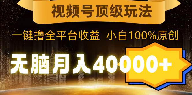 视频号顶级玩法，无脑月入40000+，一键撸全平台收益，纯小白也能100%原创-伊恩资源网