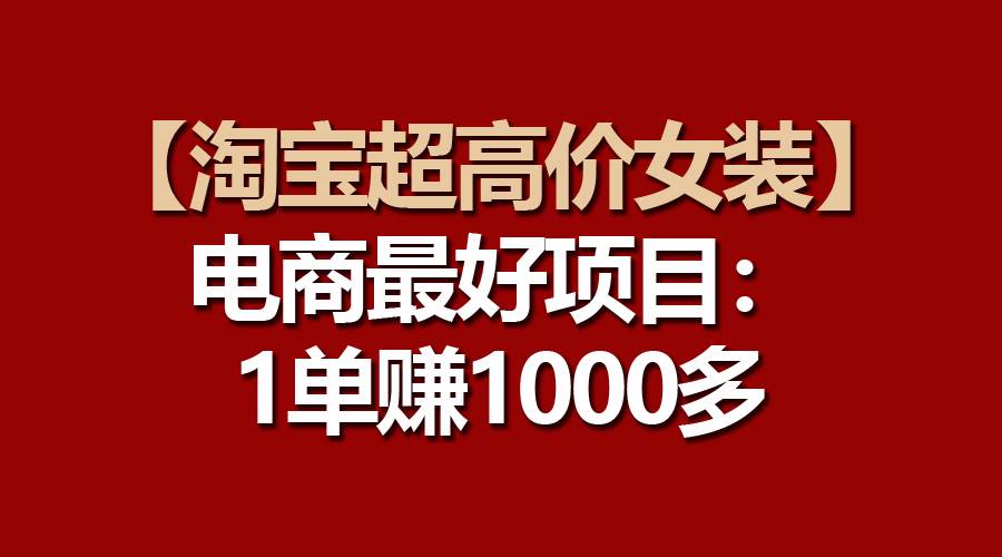 【淘宝超高价女装】电商最好项目：一单赚1000多-伊恩资源网