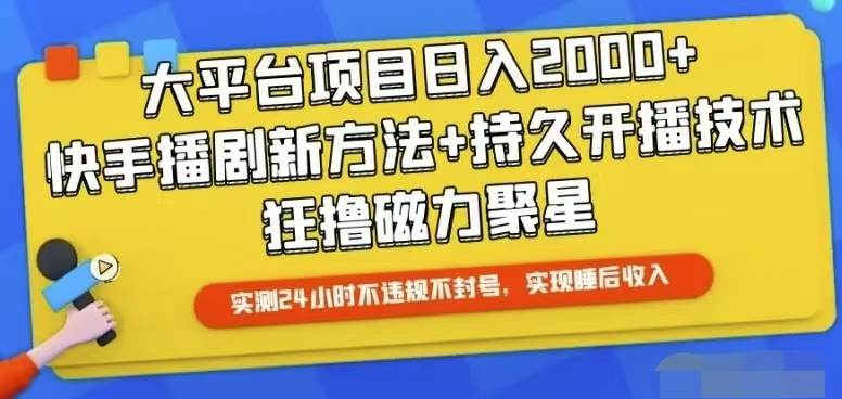 快手24小时无人直播，真正实现睡后收益-伊恩资源网