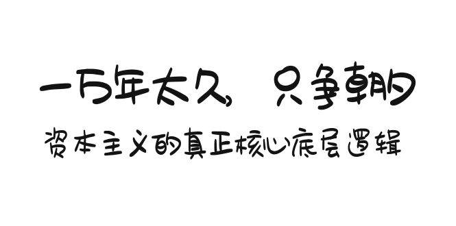 某付费文章《一万年太久，只争朝夕：资本主义的真正核心底层逻辑》-伊恩资源网