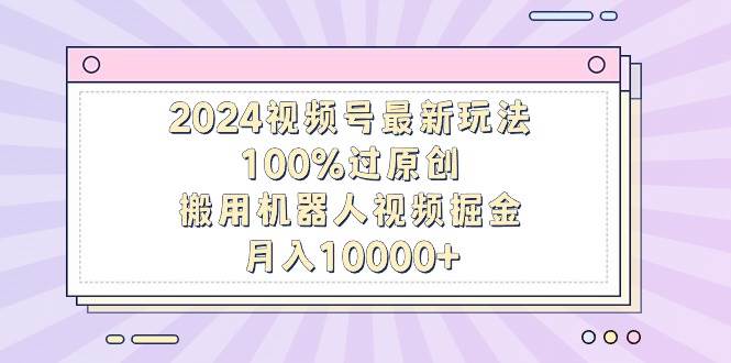 2024视频号最新玩法，100%过原创，搬用机器人视频掘金，月入10000+-伊恩资源网