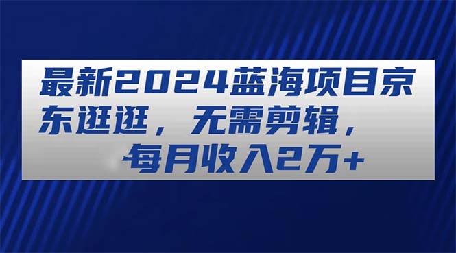 最新2024蓝海项目京东逛逛，无需剪辑，每月收入2万+-伊恩资源网