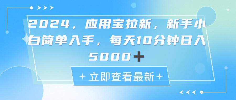 2024应用宝拉新，真正的蓝海项目，每天动动手指，日入5000+-伊恩资源网