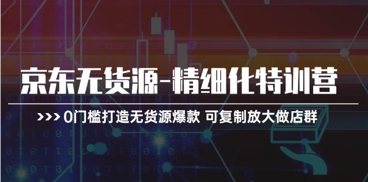 京东无货源-精细化特训营，0门槛打造无货源爆款 可复制放大做店群-伊恩资源网