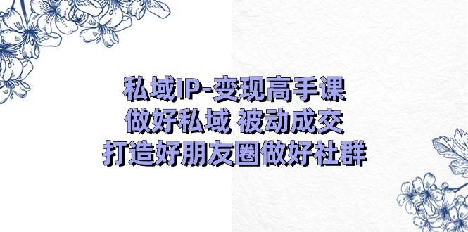 私域IP-变现高手课：做好私域 被动成交，打造好朋友圈做好社群（18节）-伊恩资源网