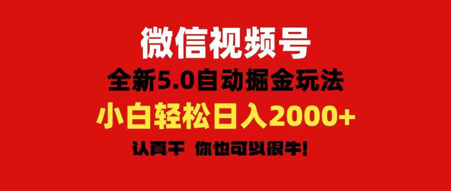 微信视频号变现，5.0全新自动掘金玩法，日入利润2000+有手就行-伊恩资源网