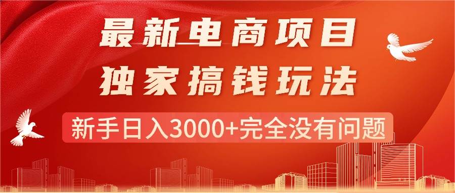 最新电商项目-搞钱玩法，新手日入3000+完全没有问题-伊恩资源网