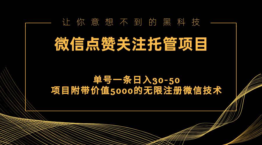 视频号托管点赞关注，单微信30-50元，附带价值5000无限注册微信技术-伊恩资源网