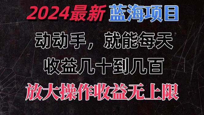 有手就行的2024全新蓝海项目，每天1小时收益几十到几百，可放大操作收…-伊恩资源网