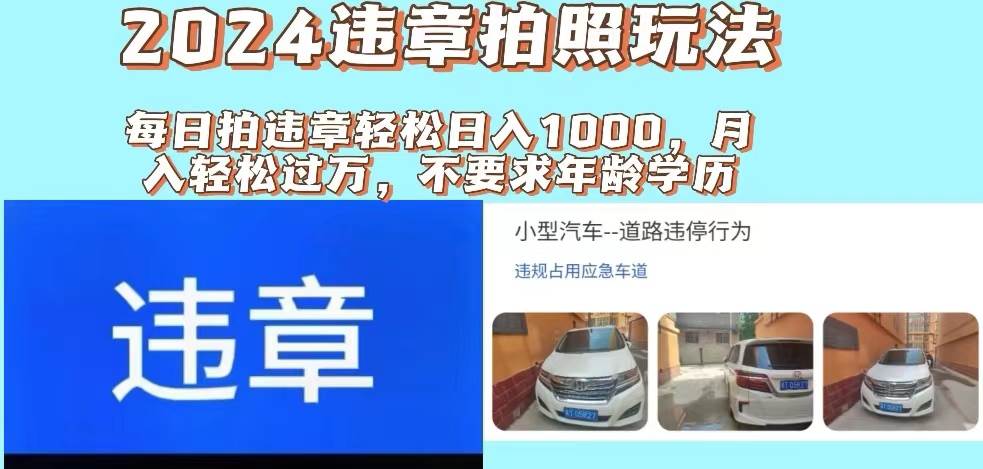 2024违章拍照新玩法，推广躺赚+拍照赚钱双模式，日入1000+-伊恩资源网