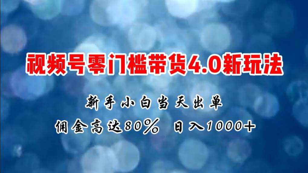 微信视频号零门槛带货4.0新玩法，新手小白当天见收益，日入1000+-伊恩资源网