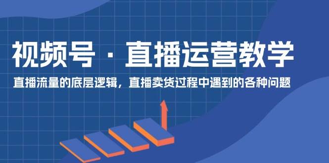 视频号 直播运营教学：直播流量的底层逻辑，直播卖货过程中遇到的各种问题-伊恩资源网