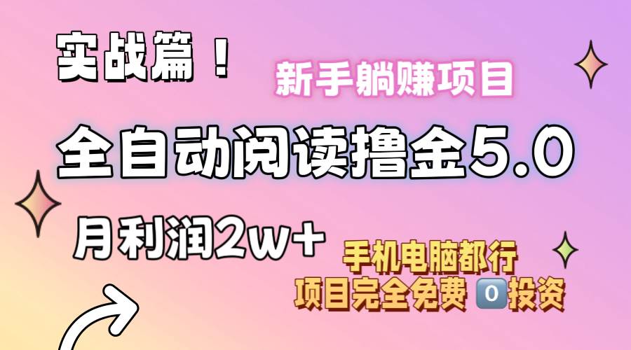 小说全自动阅读撸金5.0 操作简单 可批量操作 零门槛！小白无脑上手月入2w+-伊恩资源网