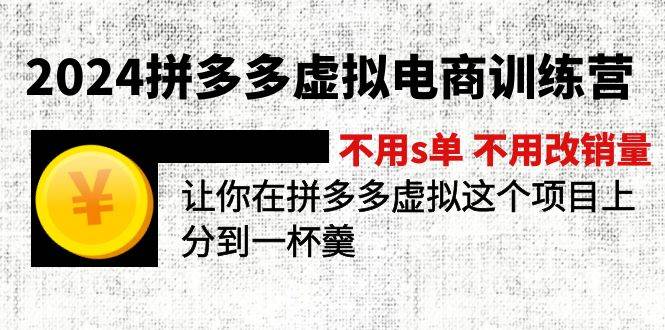 2024拼多多虚拟电商训练营 不用s单 不用改销量  在拼多多虚拟上分到一杯羹-伊恩资源网