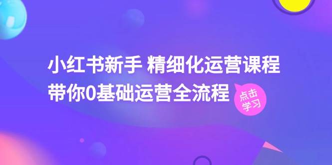 小红书新手 精细化运营课程，带你0基础运营全流程（41节视频课）-伊恩资源网