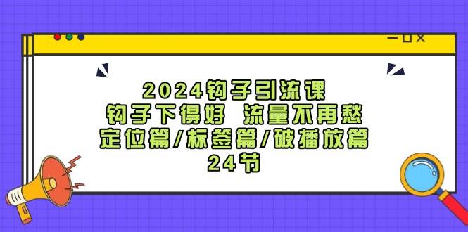 2024钩子·引流课：钩子下得好 流量不再愁，定位篇/标签篇/破播放篇/24节-伊恩资源网